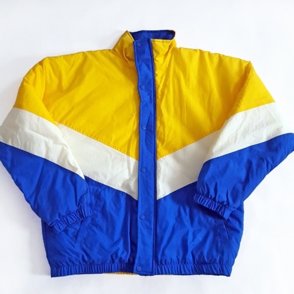 Holloway Other - Holloway Vintage Mens Puffer Jacket XL Blue Yellow